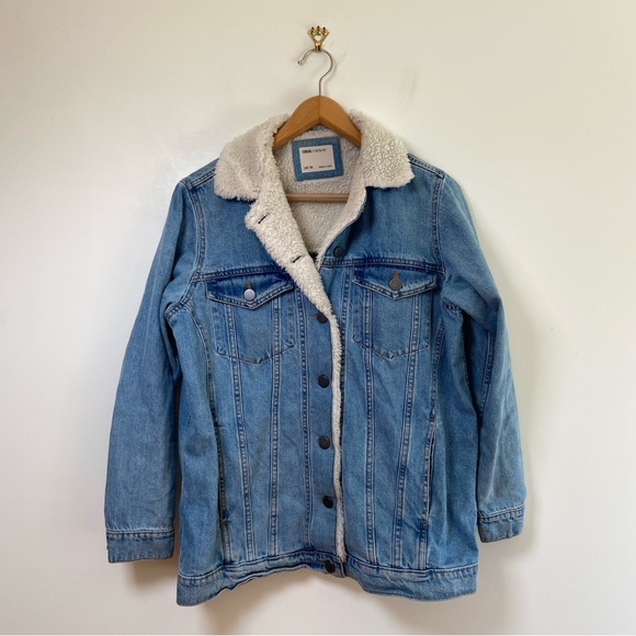 ASOS Denim Jean Jacket with Teddy Collar - Picture 1 of 5